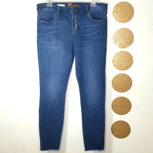 KUT From the Kloth Ankle Skinny Jeans Raw Hem 14